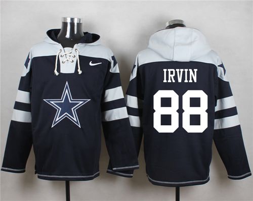 Nike Cowboys #88 Michael Irvin Navy Blue Player Pullover NFL Hoodie